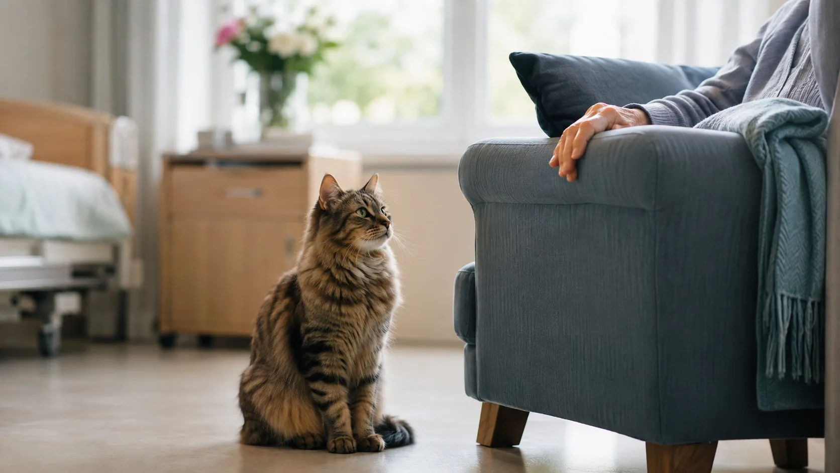Illustration : Quand un chat choisit une chambre de soin : lire un lien extraordinaire sans l’idéaliser