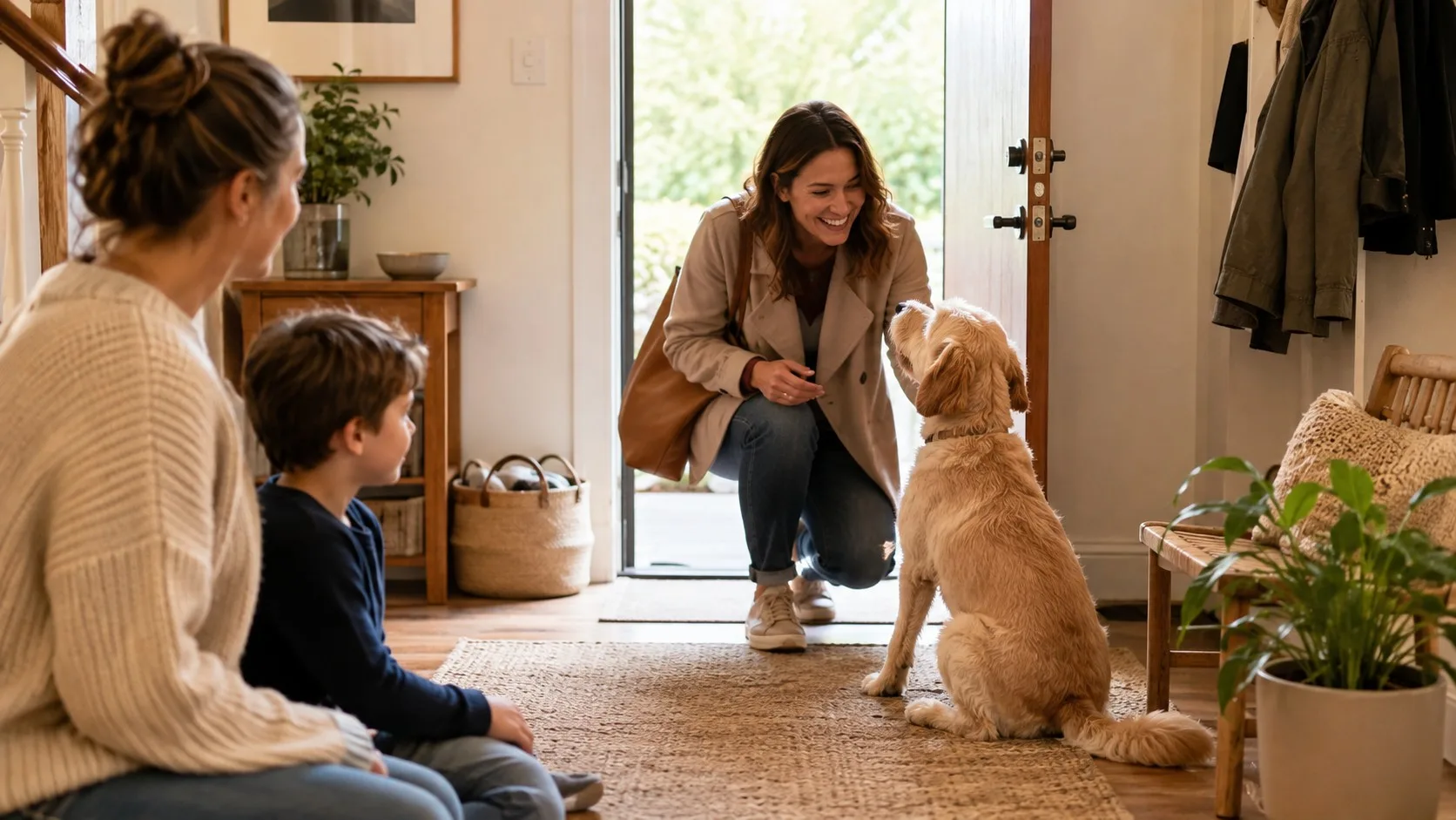 Illustration : Chien qui saute sur les invités : préparer l’accueil sans punir l’enthousiasme