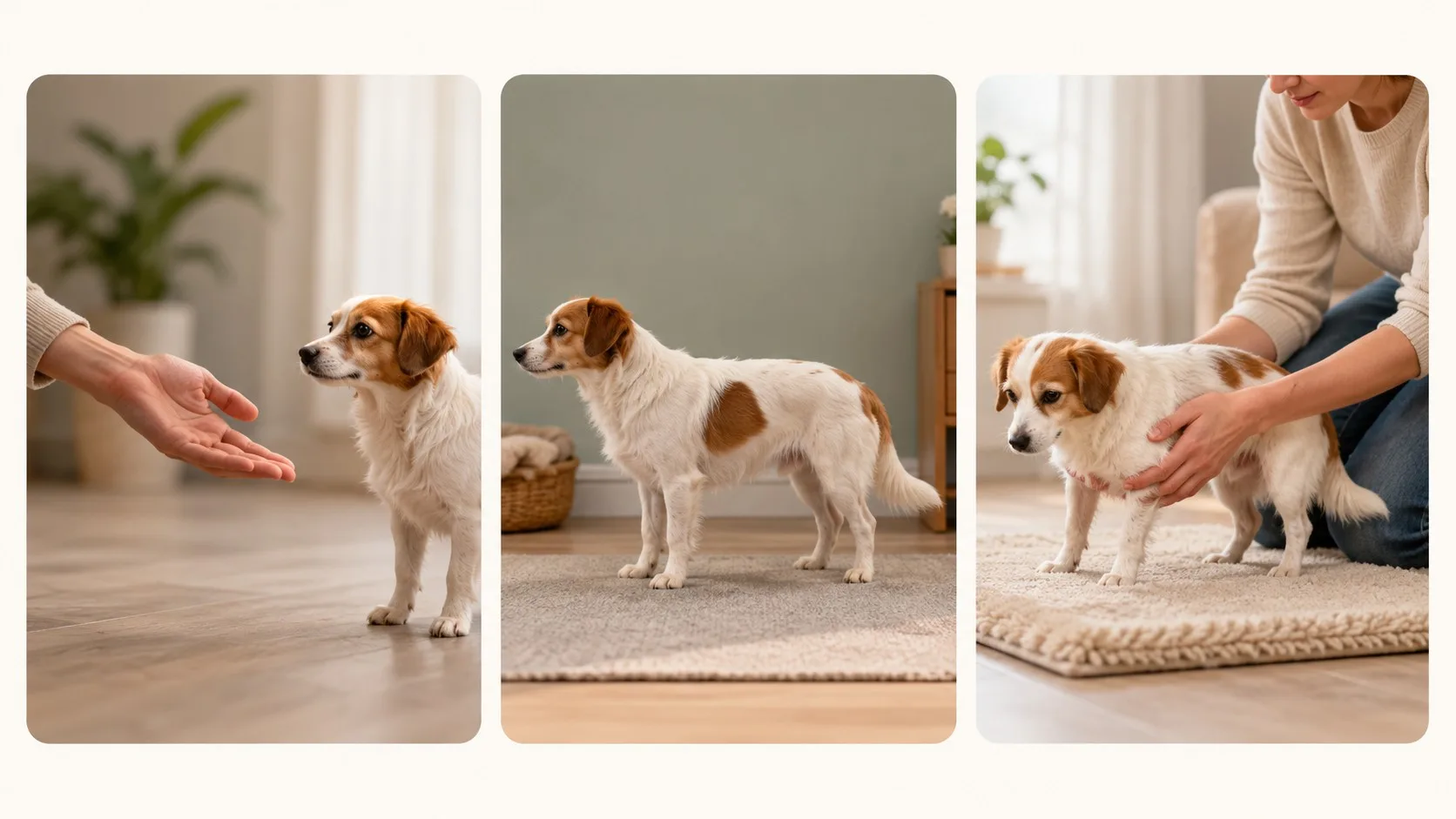 Trois gestes respectueux pour proposer le contact à un animal sans le contraindre.