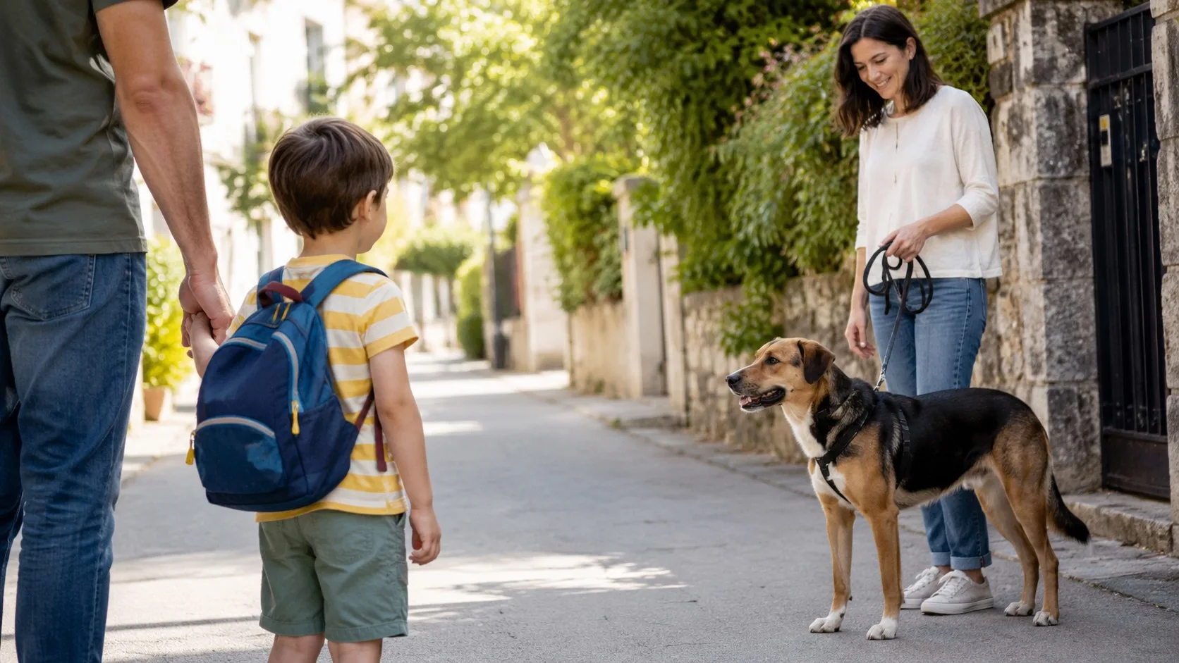 Illustration : Apprendre à caresser un chien inconnu sans le mettre sous pression