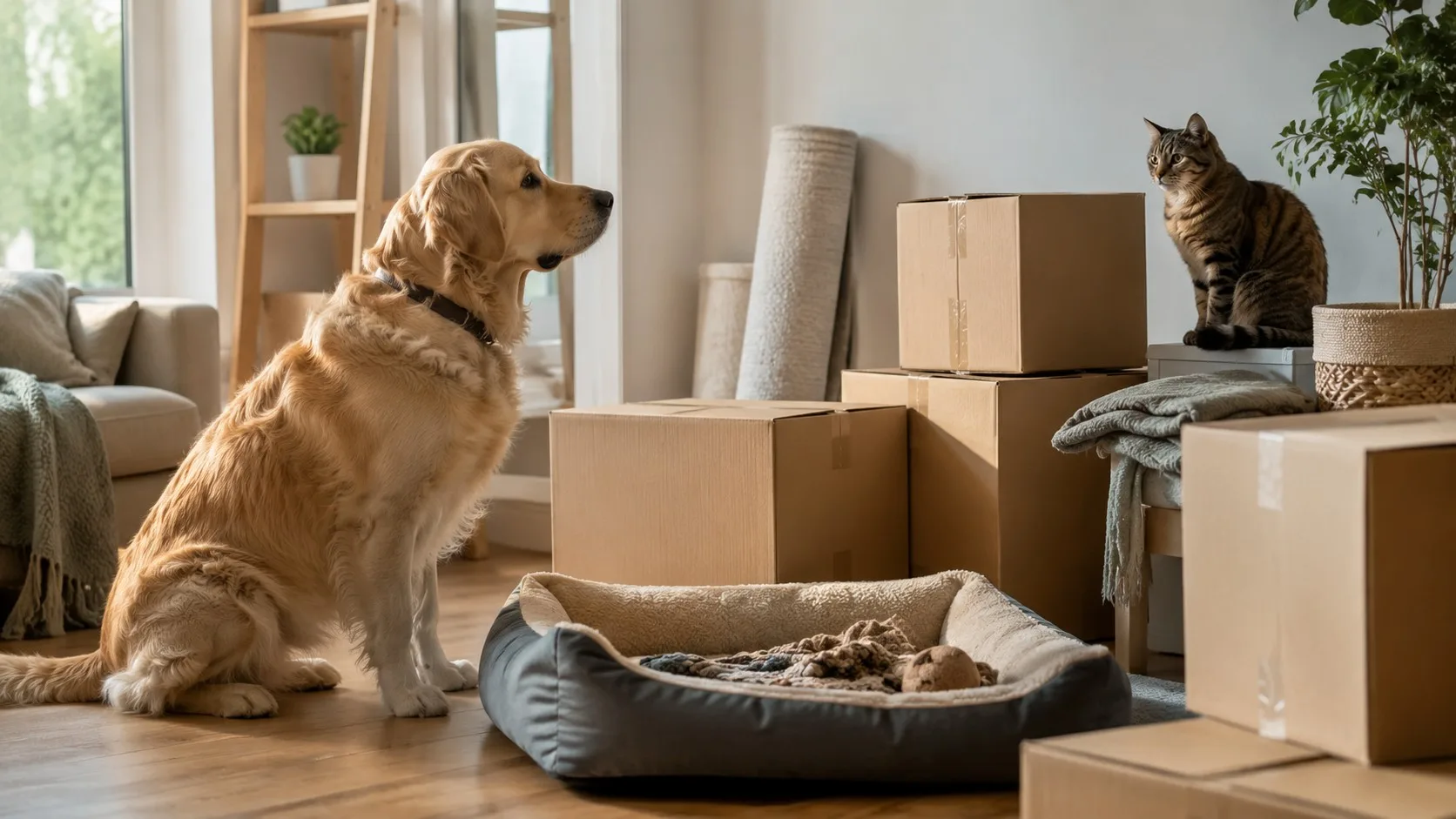 Illustration : Déménager avec un animal : préparer les repères avant les cartons