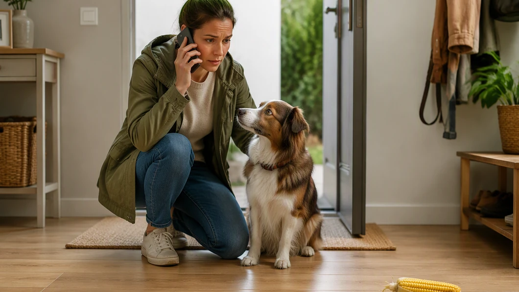 Une personne appelle un vétérinaire après avoir remarqué un morceau d’épi près de son chien.
